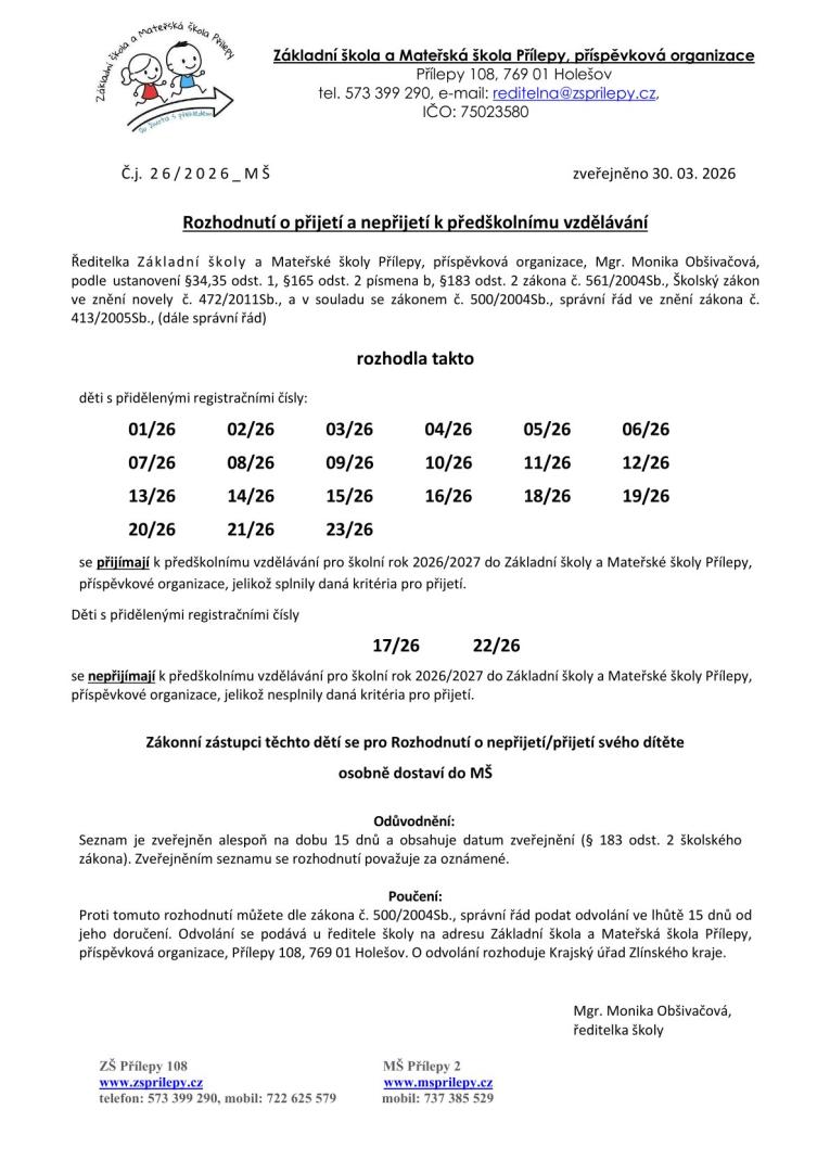 Rozhodnutí o&nbsp;přijetí